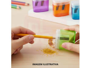 Apontador com Depósito 2 Furos Cestinha